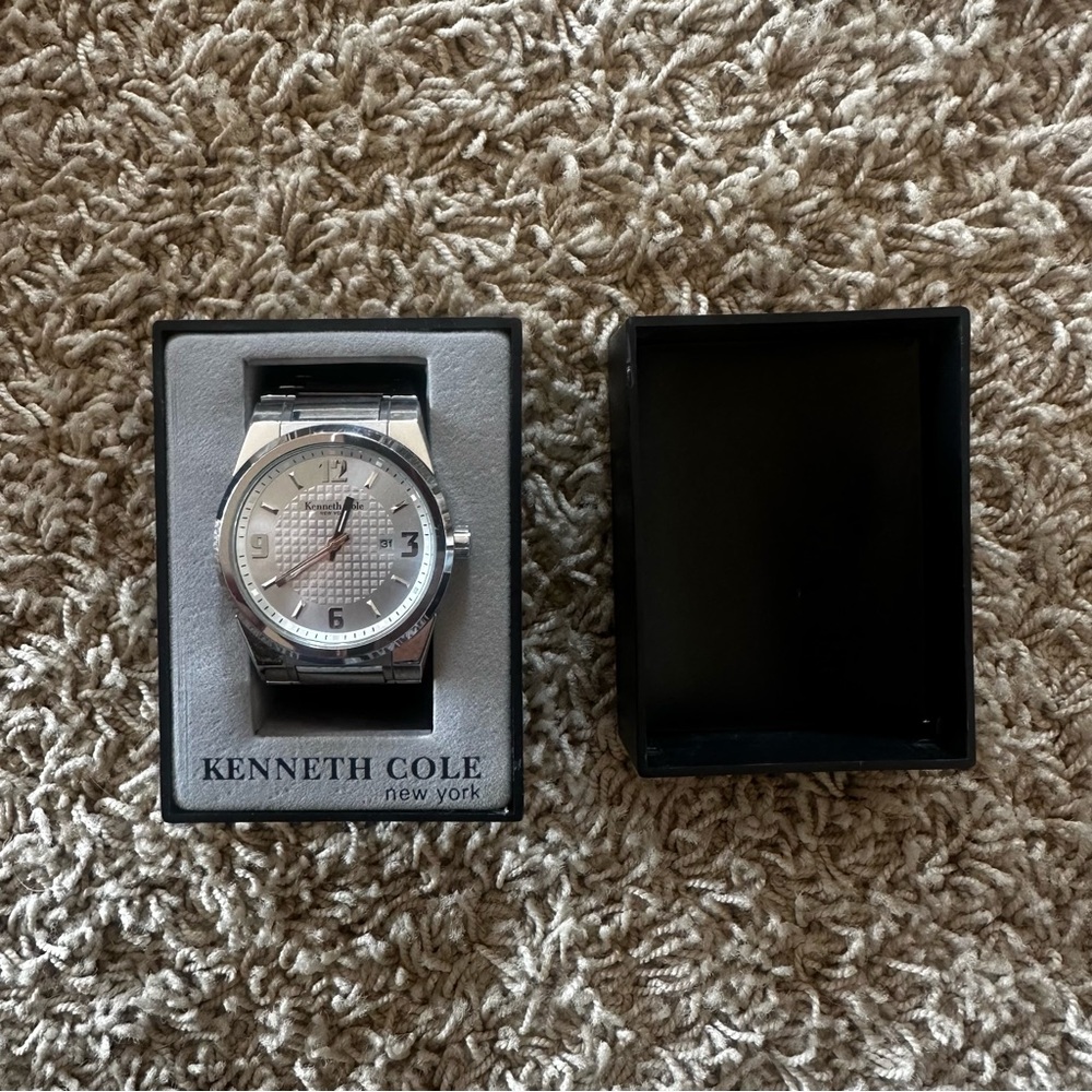 Kenneth Cole Silver and Black Men's Watch